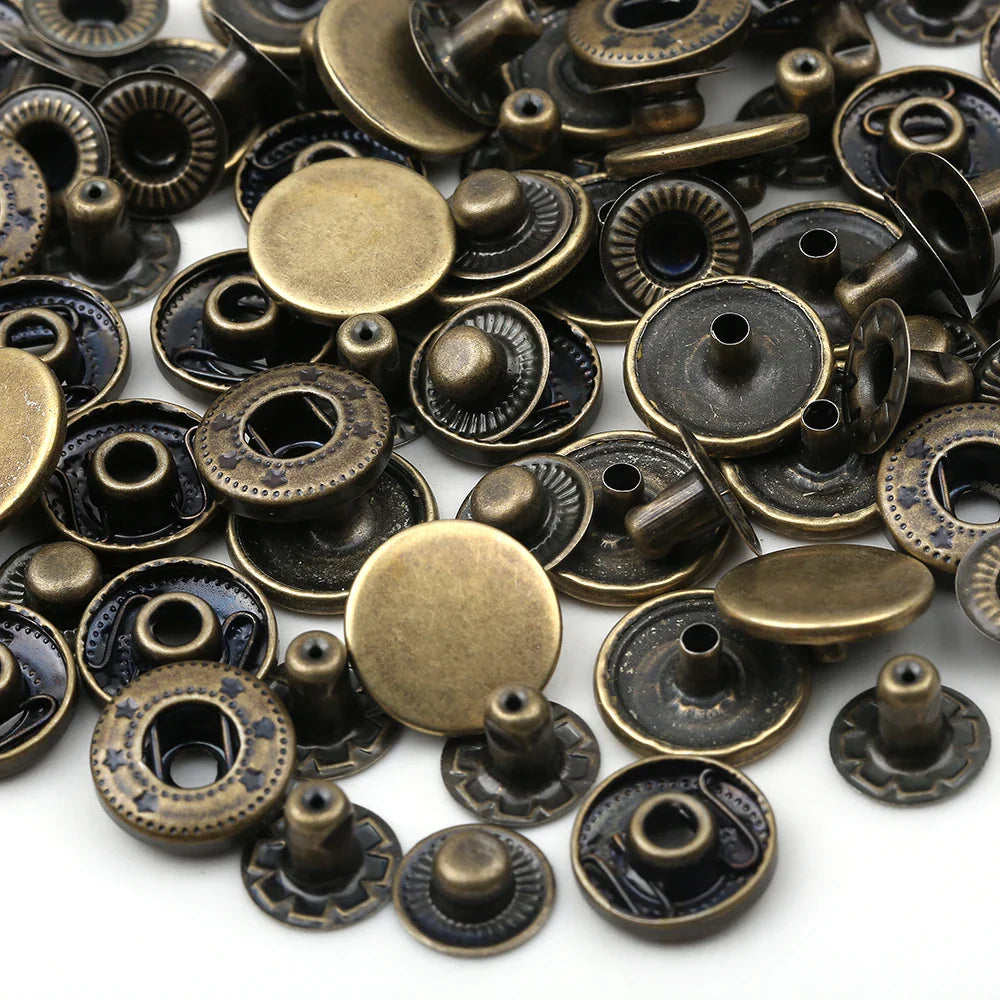 10mm, 12.5mm & 15mm Stainless Steel Snap Fasteners – Sewing Buttons for Clothing, Jackets & Leather Crafts