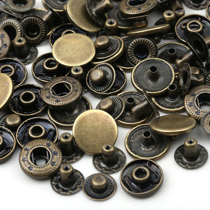 10mm, 12.5mm & 15mm Stainless Steel Snap Fasteners – Sewing Buttons for Clothing, Jackets & Leather Crafts