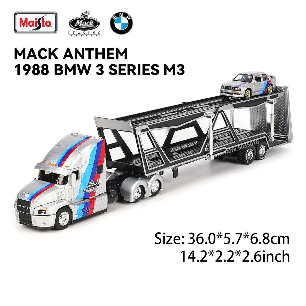 Maisto 1:64 Mack Anthem & LoneStar Trailer Model — Alloy Diecast Transport Simulation Car Collection