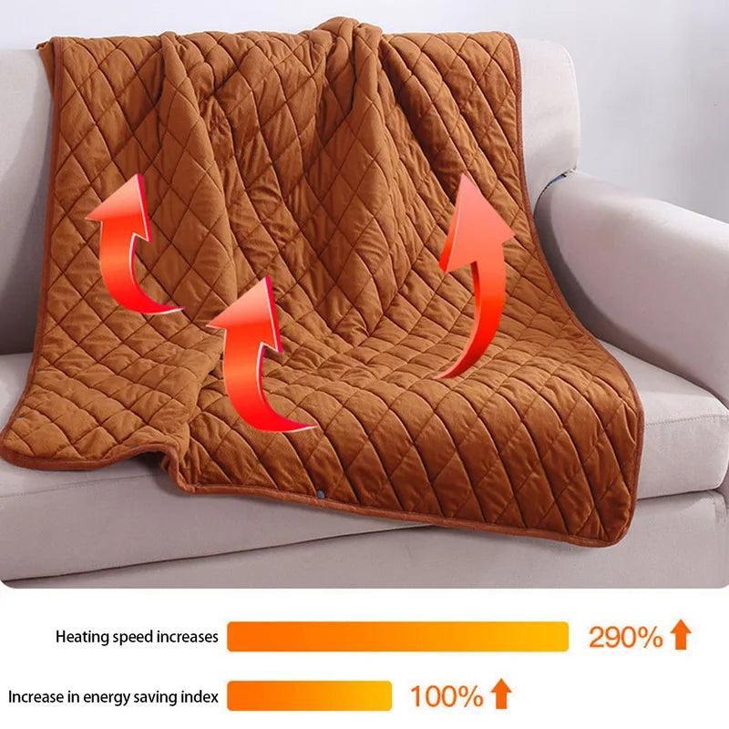 USB Electric Heating Shawl Pad - Thickened, Washable, and Cozy Winter Office Blanket