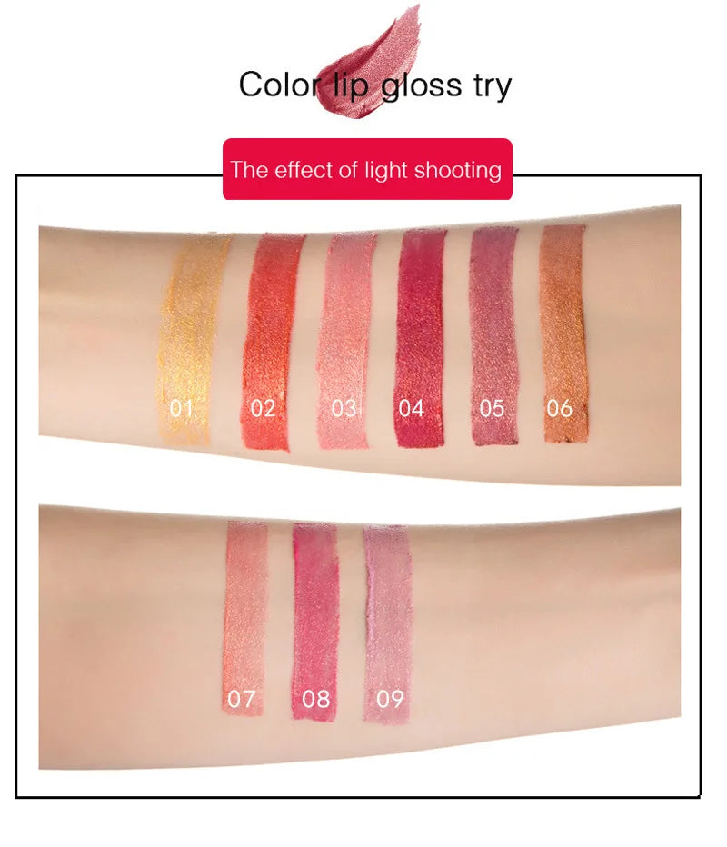 Handaiyan 9 Colors Lipstick – Glitter, Matte, Velvet, Nude, Shimmer, Sexy Red, Long-Lasting, Waterproof Professional Makeup