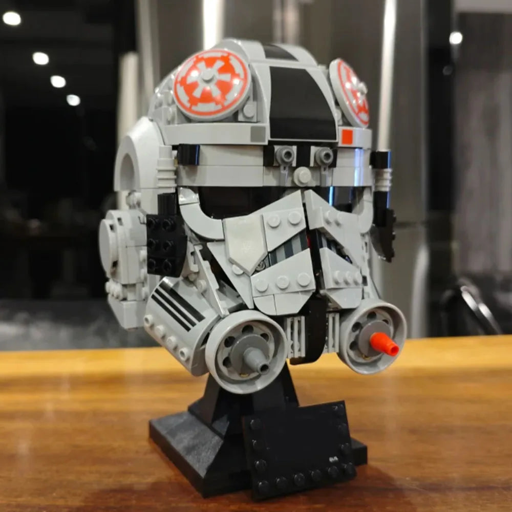 MOC AT-AT Driver Helmet Building Blocks – DIY Creative Assembly Model, Educational Toy & Decoration, Festival & Party Gift