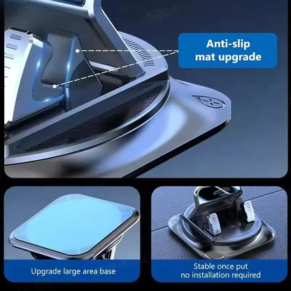 Universal Car Phone Mount - Anti-Slip Silicone 360° Rotating Dashboard Holder for Navigation