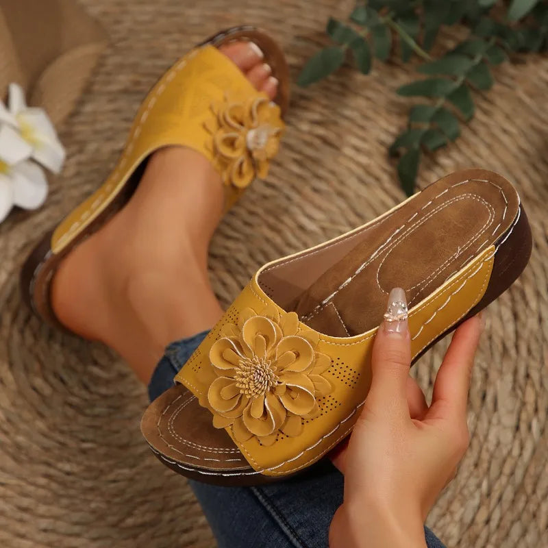 Women’s Roman Style Platform Slippers - Lightweight Hollow-Out Slip-On Shoes