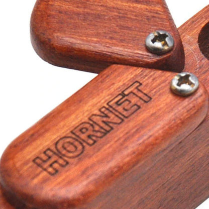 New HORNET Rotating Wood Pipe – Portable Wooden Pipe with Built-in Storage Box