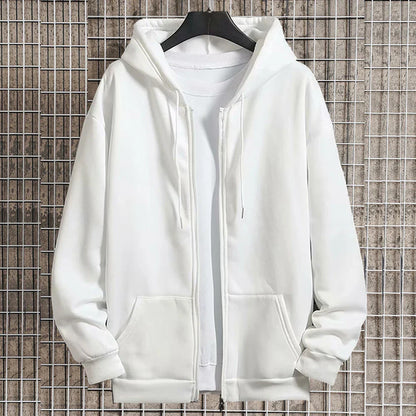 Men's Autumn Zipper Hoodie Jacket – Long Sleeve Loose Fit Casual Streetwear Coat