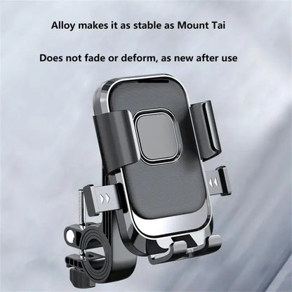 Motorcycle and Bicycle Phone Holder – Free Rotation Mobile Phone Navigation Bracket – Shockproof for iPhone, Xiaomi, Samsung