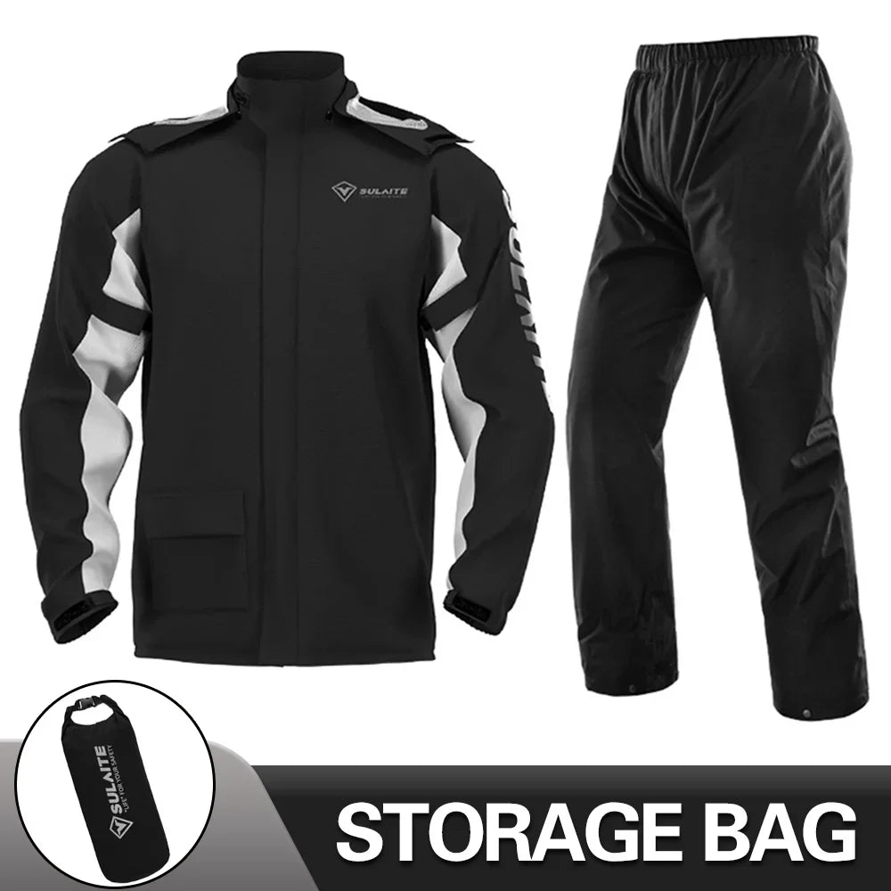 Motorcycle Raincoat Suit - Rainstorm Prevention Jacket & Pants, Camping, Hiking, Fishing, Moto Rain Gear for Riders