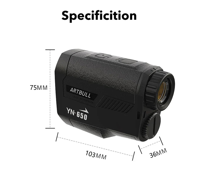 ARTBULL 1000m Golf Rangefinder – 650m Telescope with Flag-Lock, Slope, Pin Laser Distance Meter for Hunting & Outdoor Activities