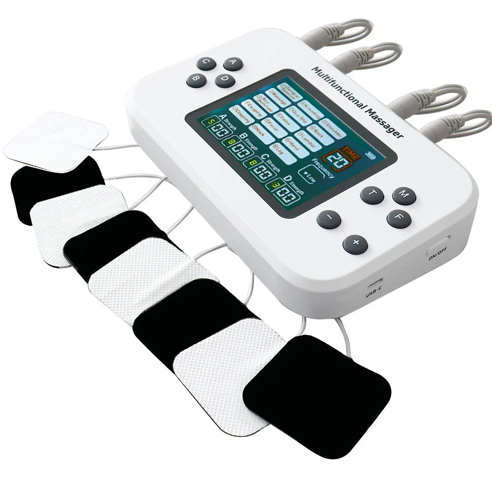 EMS Electric Muscle Stimulator — TENS Pulse Massager for Physiotherapy, Pain Relief, and Muscle Relaxation, Rechargeable Health Device