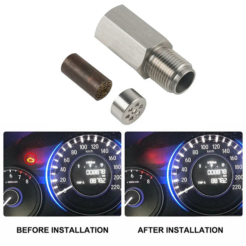 Universal Stainless Steel SS304 O2 Sensor Spacer Adapter – M18X1.5, Mini Catalyst for Check Engine Light (CEL) Fix