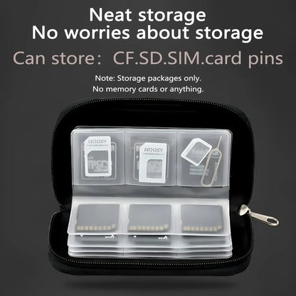 Memory Card Storage Bag – 22-Slot Wallet for CF, SD, Micro SD, SDHC, MS & DS Cards, Game Accessories Case