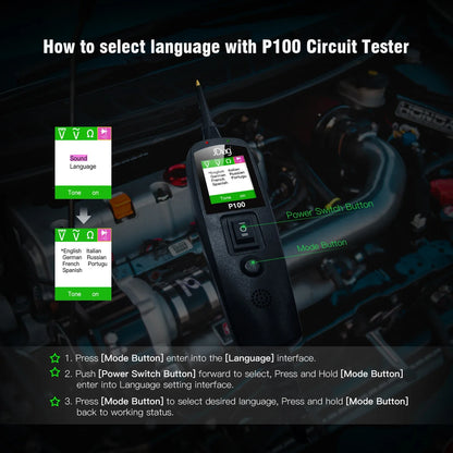 Automotive Circuit Tester Power Probe Kit - 12/24V Voltage & Resistance Diagnostic Tool for Over-Load/Short Circuit Testing