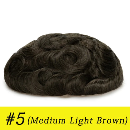 Ultra Thin Skin 0.03mm Men’s Toupee Human Hair Wig – Natural Hair Replacement System Lightweight Male Hairpiece