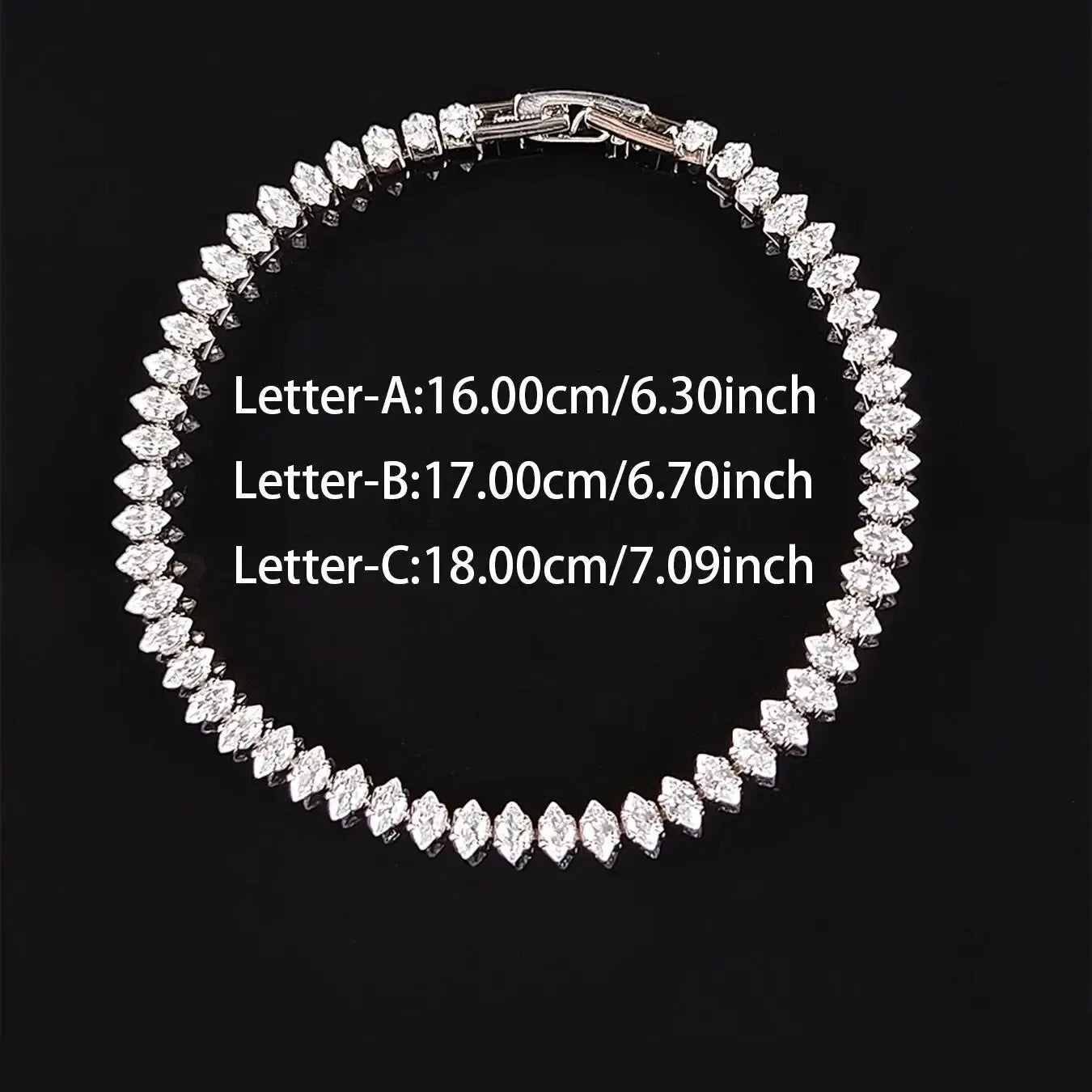 2024 New Luxury Tennis Bracelet – Marquise, Oval & Square Cut Silver Bracelet for Women, Party Gift Jewelry S7062