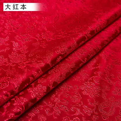 0.5/1/2m Brocade Satin Fabric — Dragon Pattern Material for Sewing, DIY Crafts, Gift Boxes & Patchwork