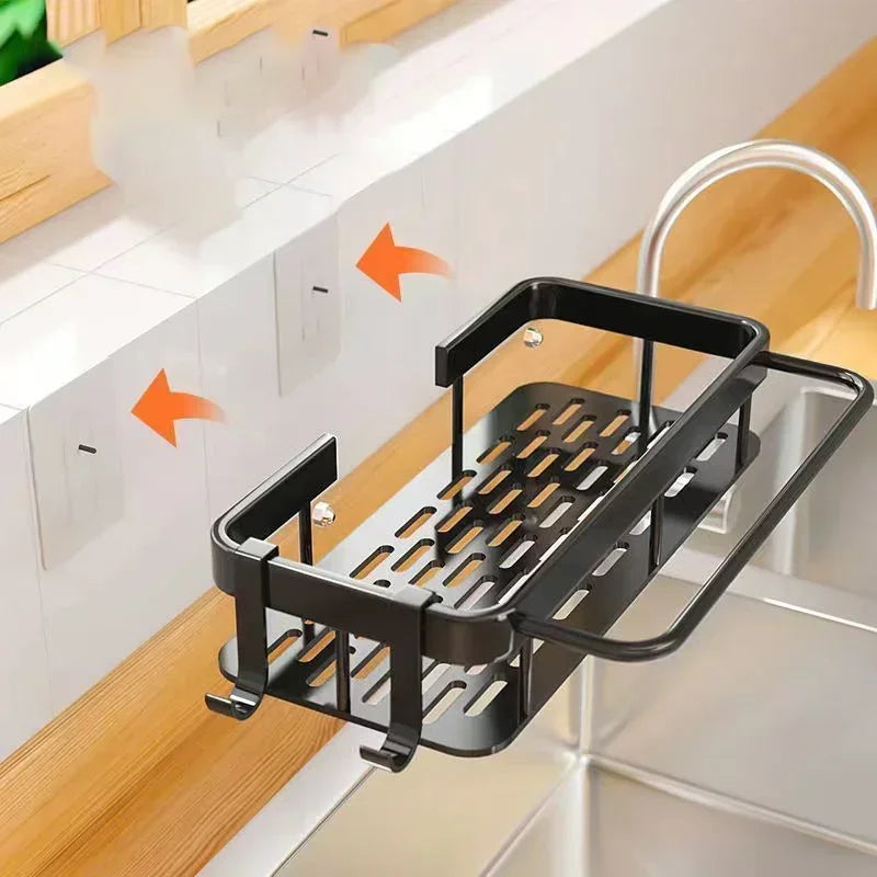 Aluminum Alloy Bathroom Shelf - No-Drill Kitchen and Shower Storage Organizer for Shampoo and Accessories
