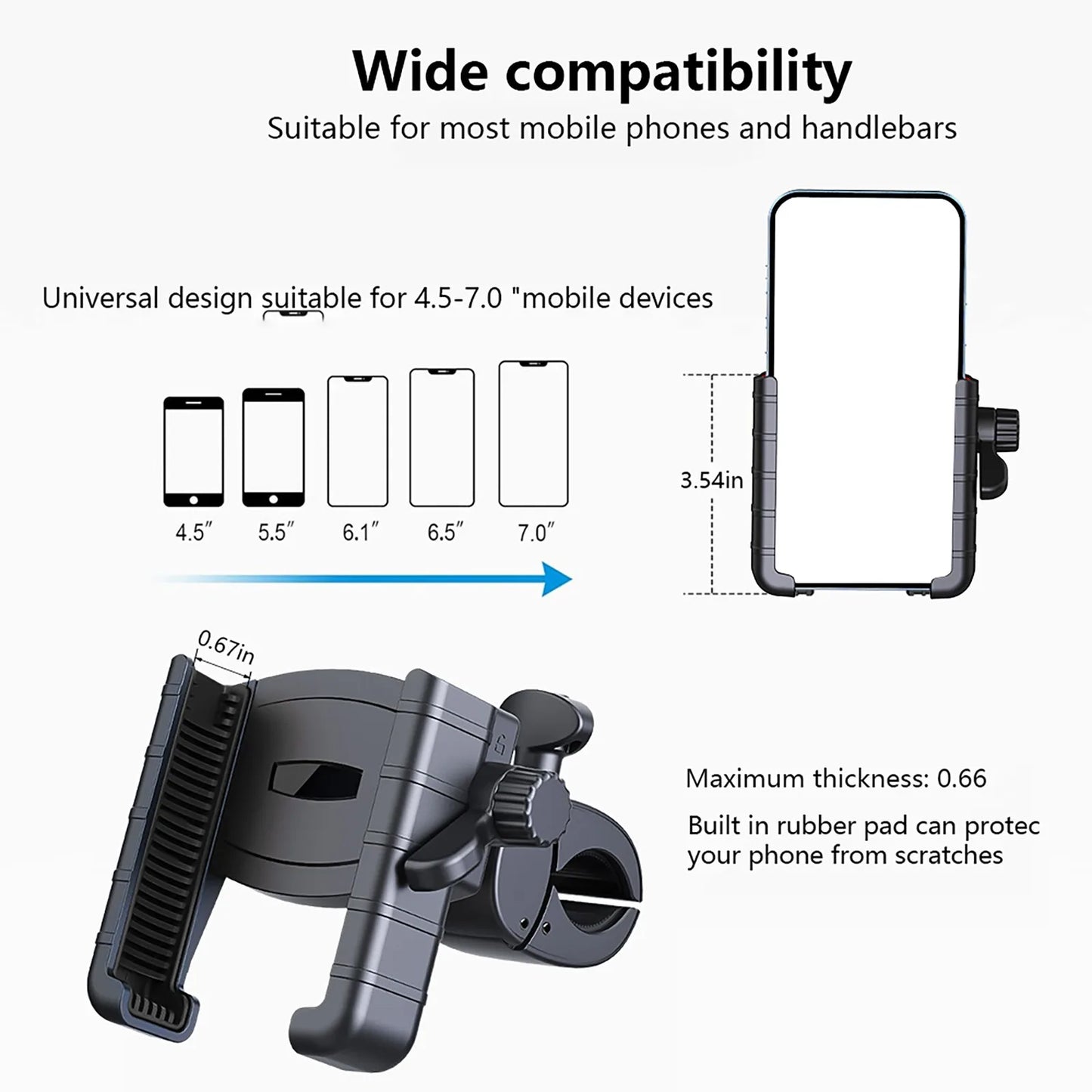 Universal Anti-Slip Bicycle & Motorcycle Phone Holder – Multiuse Sports Camera and Rearview Mirror Mount Stand