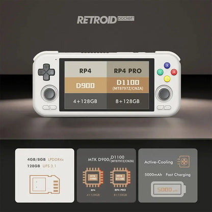 Retroid Pocket 4Pro Handheld Game Console – 4.7" Touch Screen, 8GB RAM, WiFi 6.0, Bluetooth 5.2, 5000mAh Battery, Gift for Gamers