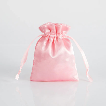 100PCS Silk Satin Jewelry Gift Bags – Drawstring Pouches for Necklace, Bracelet & Earrings, Wedding Party Favor & Christmas Gift Packaging, Custom Logo Ready