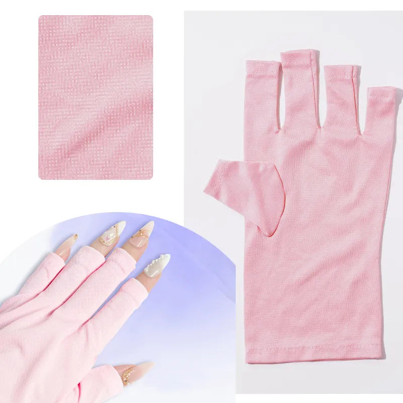 UV Protection Nail Art Glove - Anti-Radiation Gloves for Gel Nail UV LED Lamp Tools, Protects During Nail Art