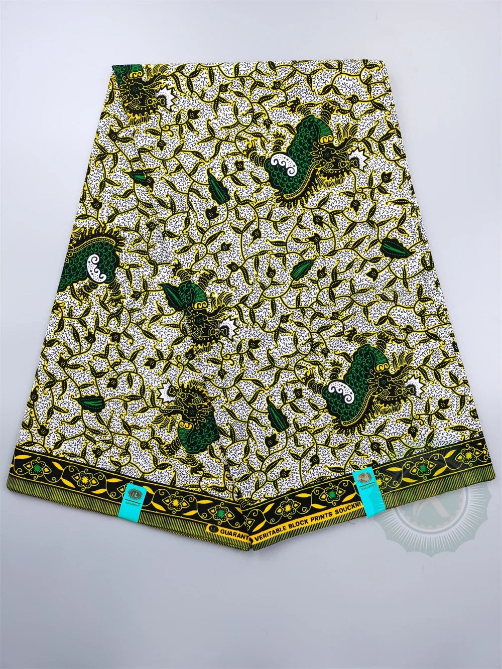 Guaranteed Original African Wax Fabric - 100% Cotton Real Ankara Print 6 Yards for Wedding Dresses & Sewing