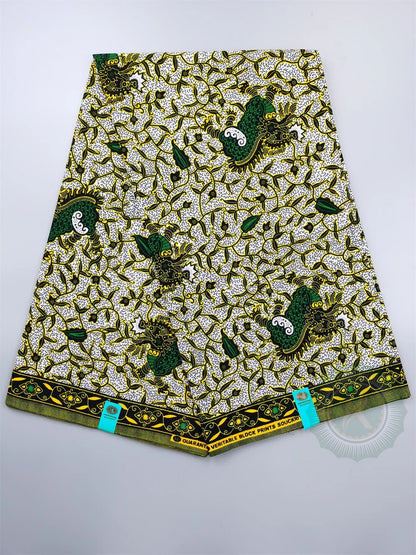 Guaranteed Original African Wax Fabric - 100% Cotton Real Ankara Print 6 Yards for Wedding Dresses & Sewing