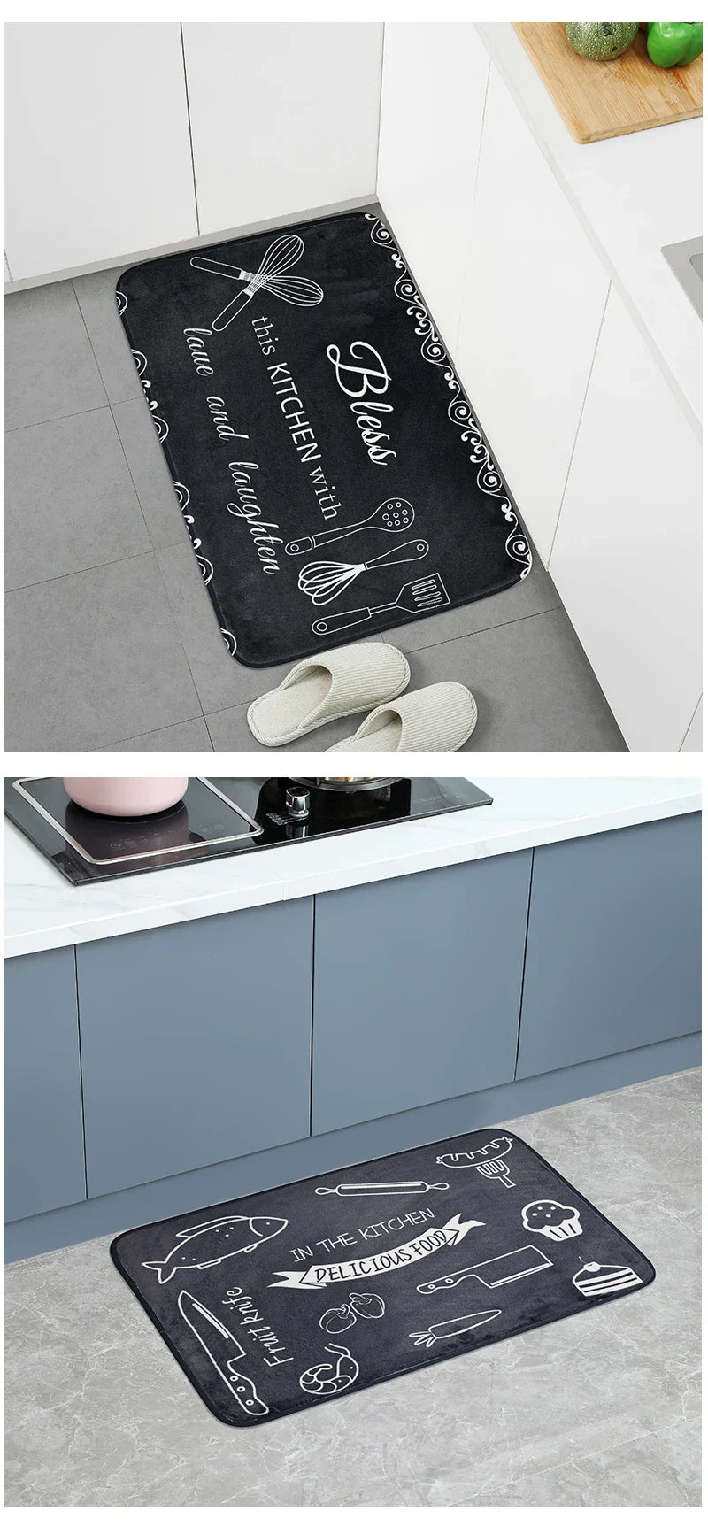 Multi-Purpose Sponge Water Absorption Mat — Anti-Skid, Moisture-Absorbing, Machine-Washable Carpet for Kitchen & Bathroom
