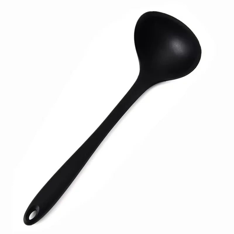 Silicone Soup Ladle with Long Handle – Non-Stick Heat Resistant Kitchen Spoon for Cooking, Serving & Home Use