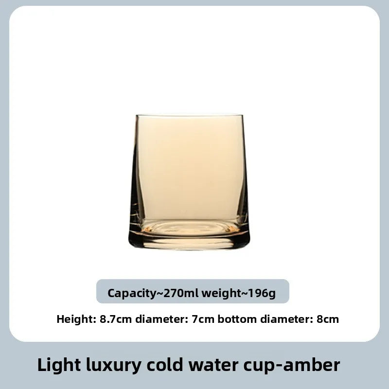 Aesthetic Glass Drinking Cup Set - Juice, Whiskey & Water Tumblers for Home, Hotels & Bulk Use