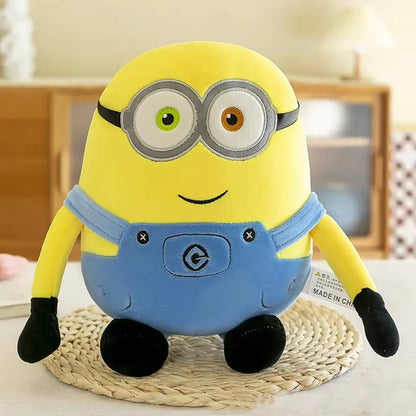 Cute Minions Plush Toy – Yellow Bob & Stuart Soft Dolls in Jeans, Perfect Christmas & Birthday Gift (1pcs)