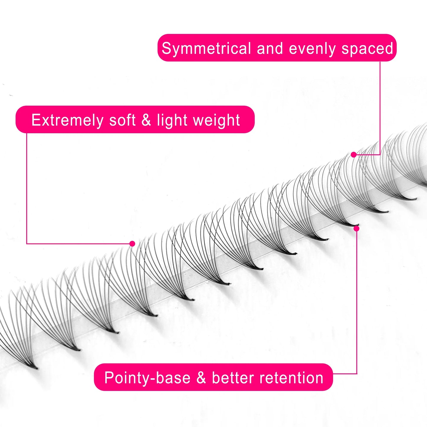 CoMango 600Fans Premade Volume Eyelashes – C/D Curl 8-15mm Loose Fan Extensions, Cat Eye Mega Russian Soft Lashes