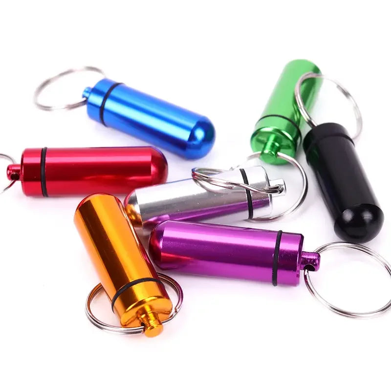 Portable Mini Travel Pill Box – Waterproof Medicine Capsule Container with Keychain for First Aid & Daily Use