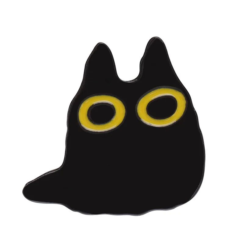 Cute Black Cat Enamel Pin – Tiny Cartoon Animal Metal Brooch Badge Jewelry Accessory Gift
