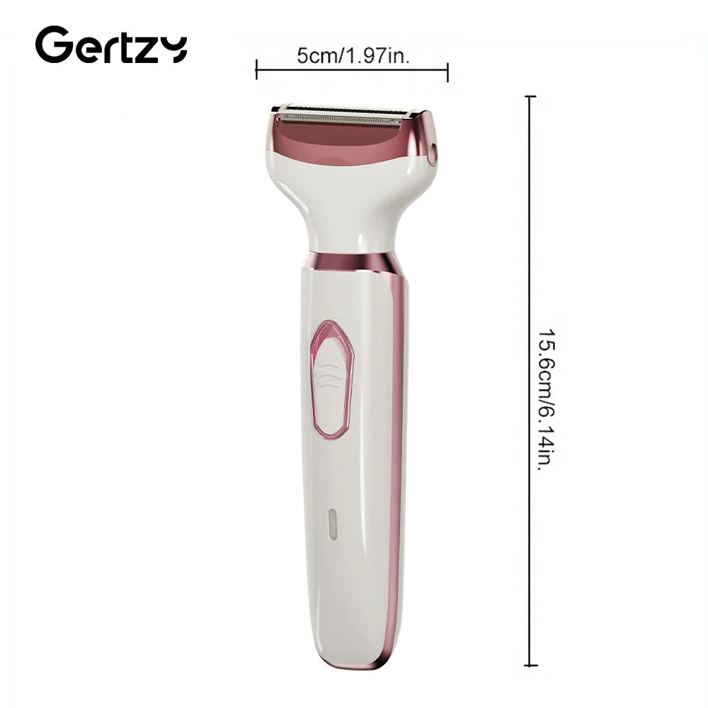 4-in-1 Rechargeable Electric Razor for Women – Wet & Dry Painless Trimmer for Face, Nose, Legs, Underarm & Bikini