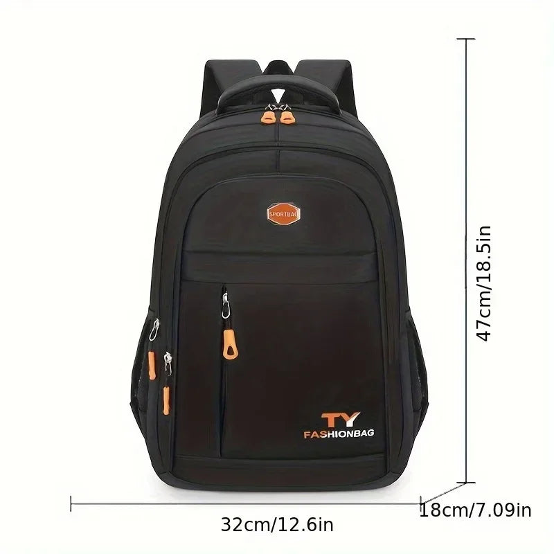 Men's Waterproof Backpack – Large Capacity Casual Laptop Bag with Adjustable Straps