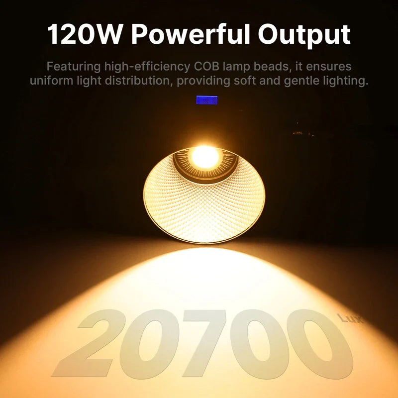 Ulanzi VL-120Bi VL-120C 120W V-Mount COB Light – Wireless APP Control, 2700K-6500K Video Light for Skit Video Photography