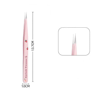 6 Types False Eyelash Tweezers — Stainless Steel Anti-Static Curved & 3D Lash Tools