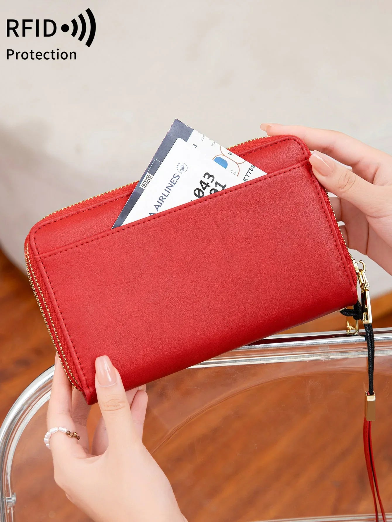 New Travel Passport Wallet – Fashionable Multi-Functional Double Zipper PU Leather Passport Cover with Clip