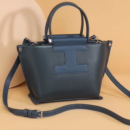 Luxury Cowhide Women’s Tote Bag – High-Quality Genuine Leather Shoulder and Crossbody Handbag, Fashionable Sac A Main