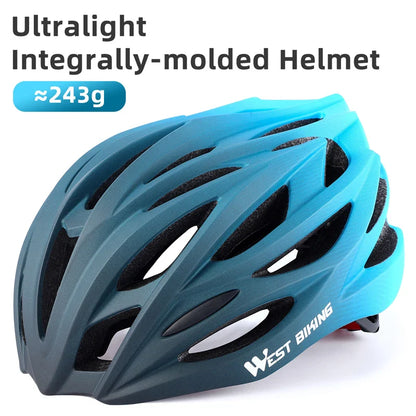 WEST BIKING Ultralight Cycling Helmet - Integrally Molded MTB & Road Bike Racing Helmet for Men & Women, Bicycle Safety Cap