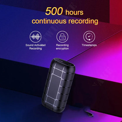 Mini Voice-Activated Digital Recorder – 500-Hour Portable Professional Sound Dictaphone