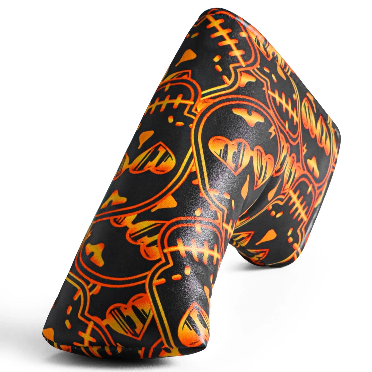 Golf Putter Head Cover – PU Leather Blade Club Protector, Black & White, Universal Fit for Men & Women