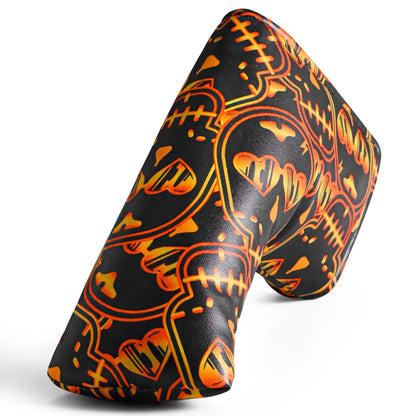 Golf Putter Head Cover – PU Leather Blade Club Protector, Black & White, Universal Fit for Men & Women