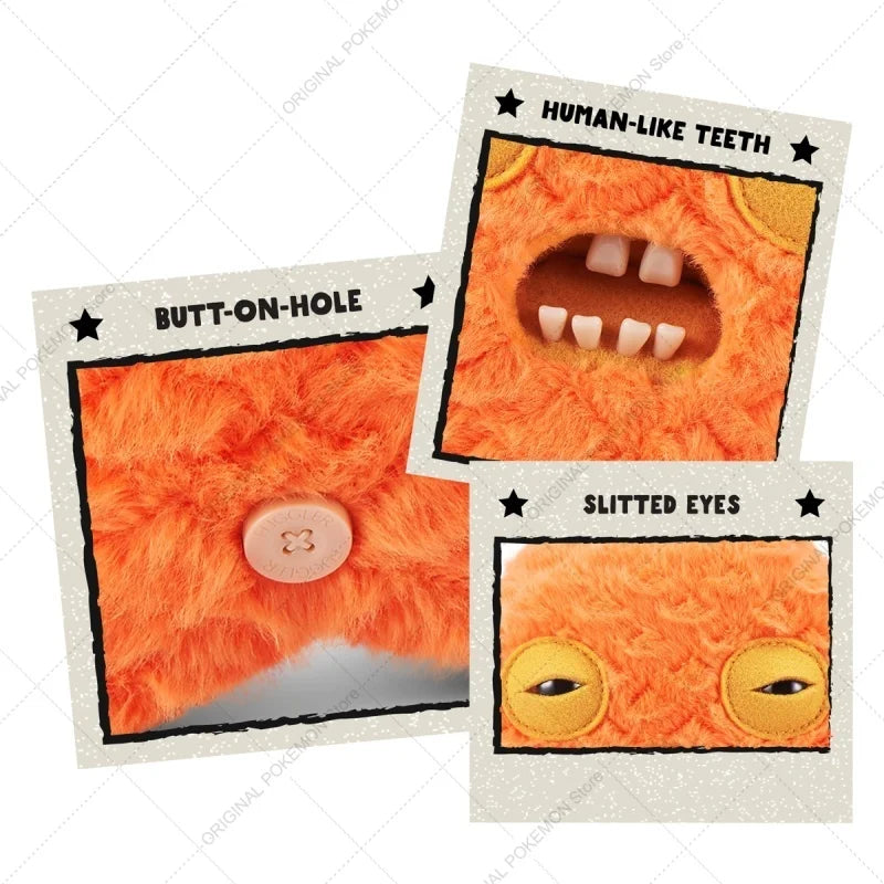 Original Fuggler Ugly Teeth Monsters Plush Toys – Butt Ugly Pets Snowman & Reindeer Dolls for Christmas & Kids Gifts