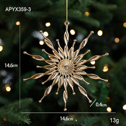 Christmas Tree Ornaments – Gold Plastic Balls with Butterfly, Dragonfly, Angel & Snowflake Decorations