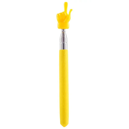 Retractable Teacher Pointer — Stainless Steel Telescopic Finger Design Stick for Classroom Teaching Supplies