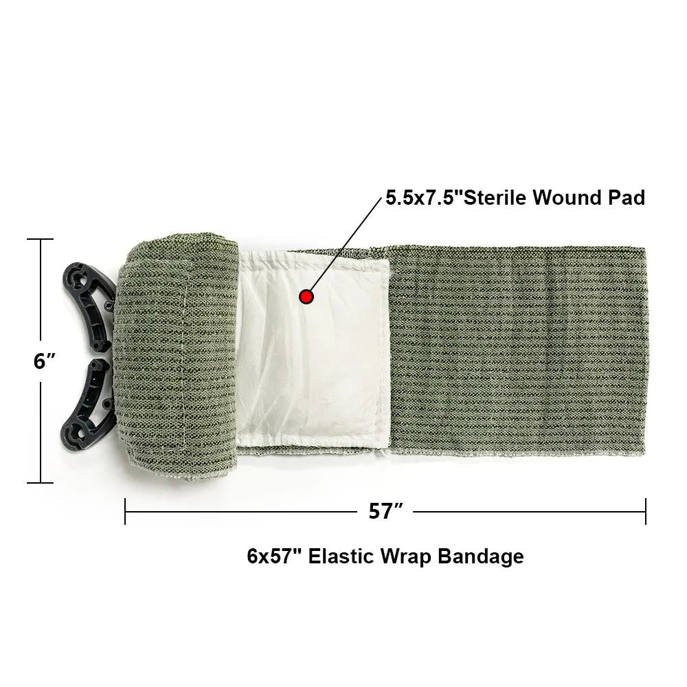 4/6 Inch Israeli Emergency Bandage - Tactical Combat Wound Dressing, IFAK Compression Trauma First Aid for Military Use