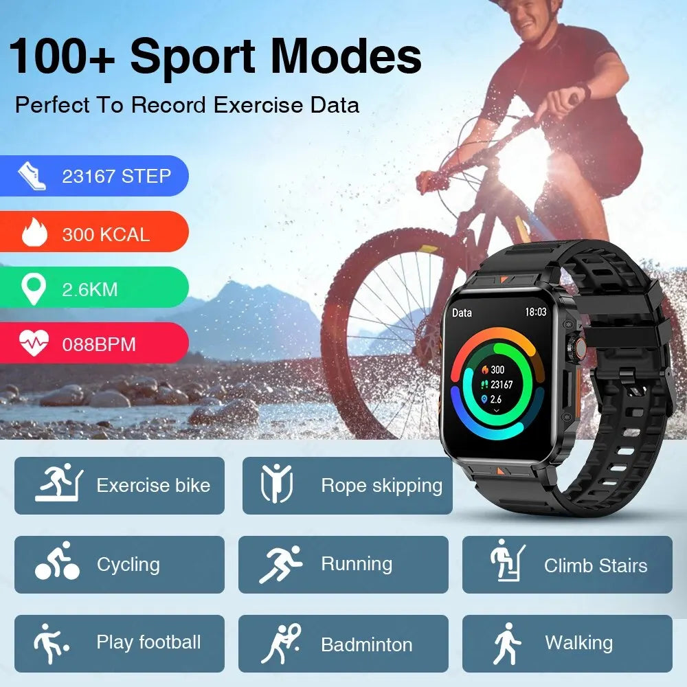 LIGE Smartwatch – 1.95 Inch Screen, Health Monitoring, IP68 Waterproof, Sport & Fitness Smart Watch for Men & Women ( Reloj Hombre )