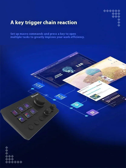 Mirabox N3 Streamdeck Keypad – Custom Macro Mini Keyboard with Screen & Knob Visual Desktop Console